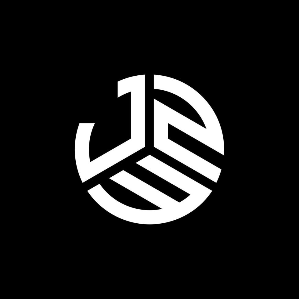 création de logo de lettre jzw sur fond noir. concept de logo de lettre initiales créatives jzw. conception de lettre jzw. vecteur