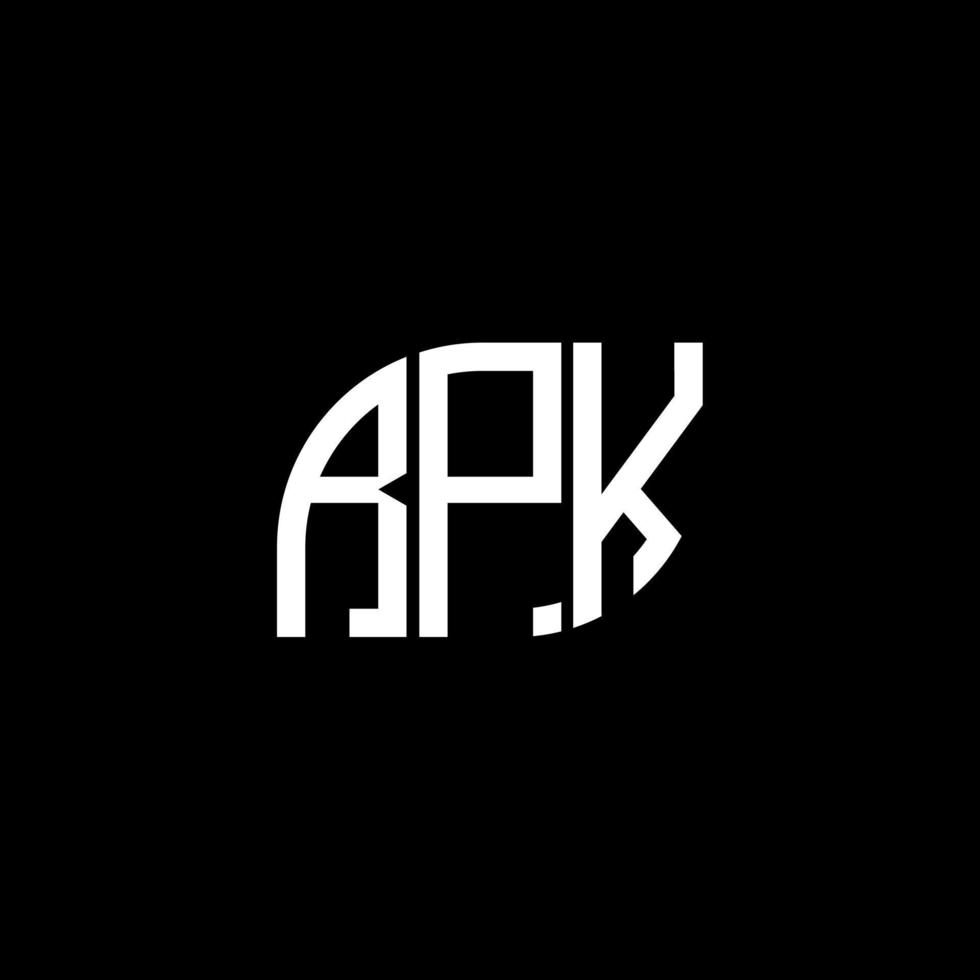 création de logo de lettre rpk sur fond noir. concept de logo de lettre initiales créatives rpk. conception de lettre rpk. vecteur
