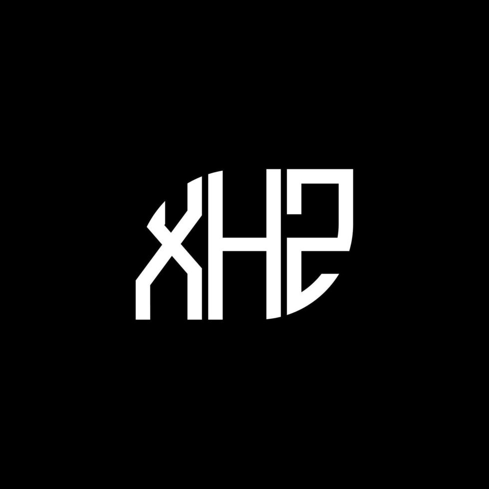 création de logo de lettre xhz sur fond noir. concept de logo de lettre initiales créatives xhz. conception de lettre xhz. vecteur