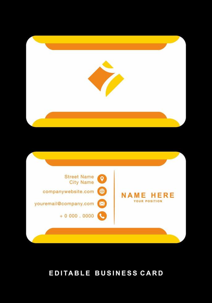 conception de carte de visite orange jaune vecteur