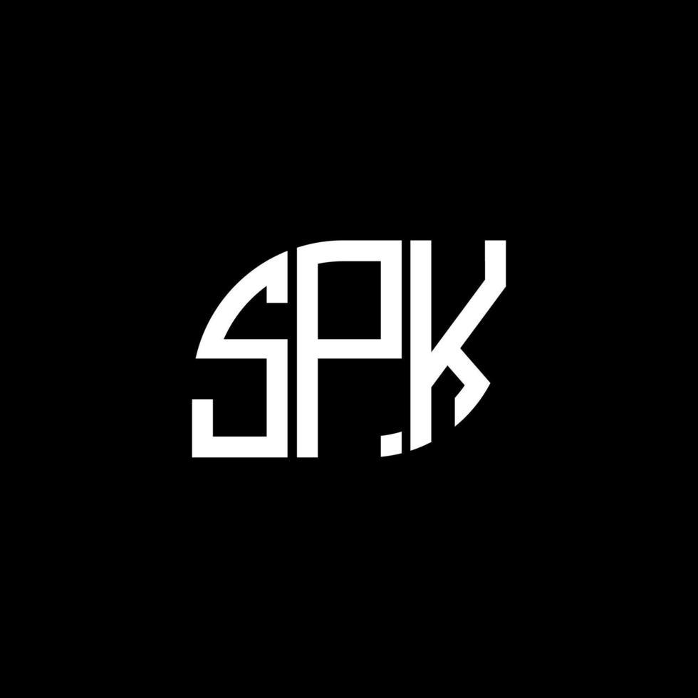 conception de lettre spk. création de logo de lettre spk sur fond noir. concept de logo de lettre initiales créatives spk. conception de lettre spk. création de logo de lettre spk sur fond noir. s vecteur