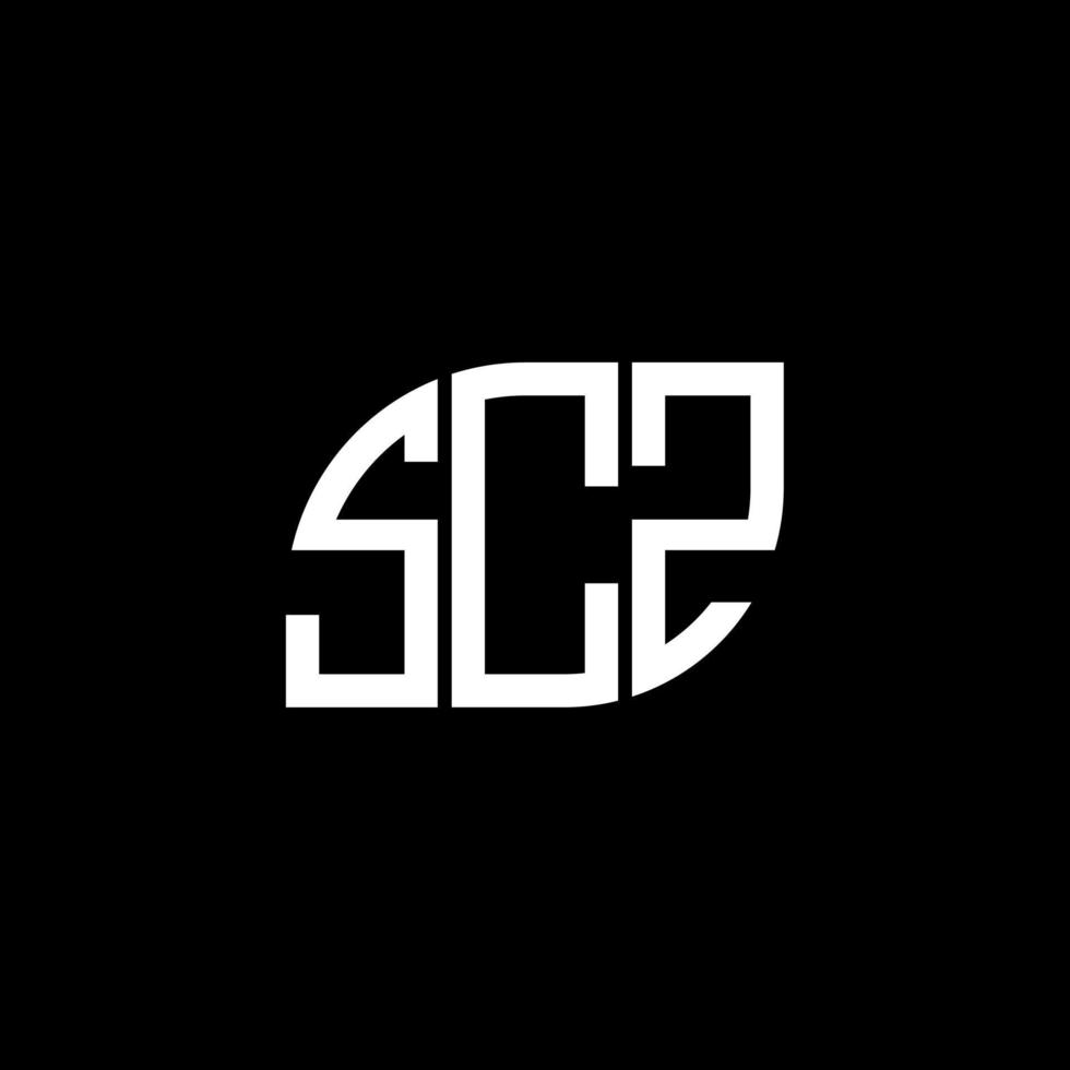création de logo de lettre scz sur fond noir. concept de logo de lettre initiales créatives scz. conception de lettre scz. vecteur