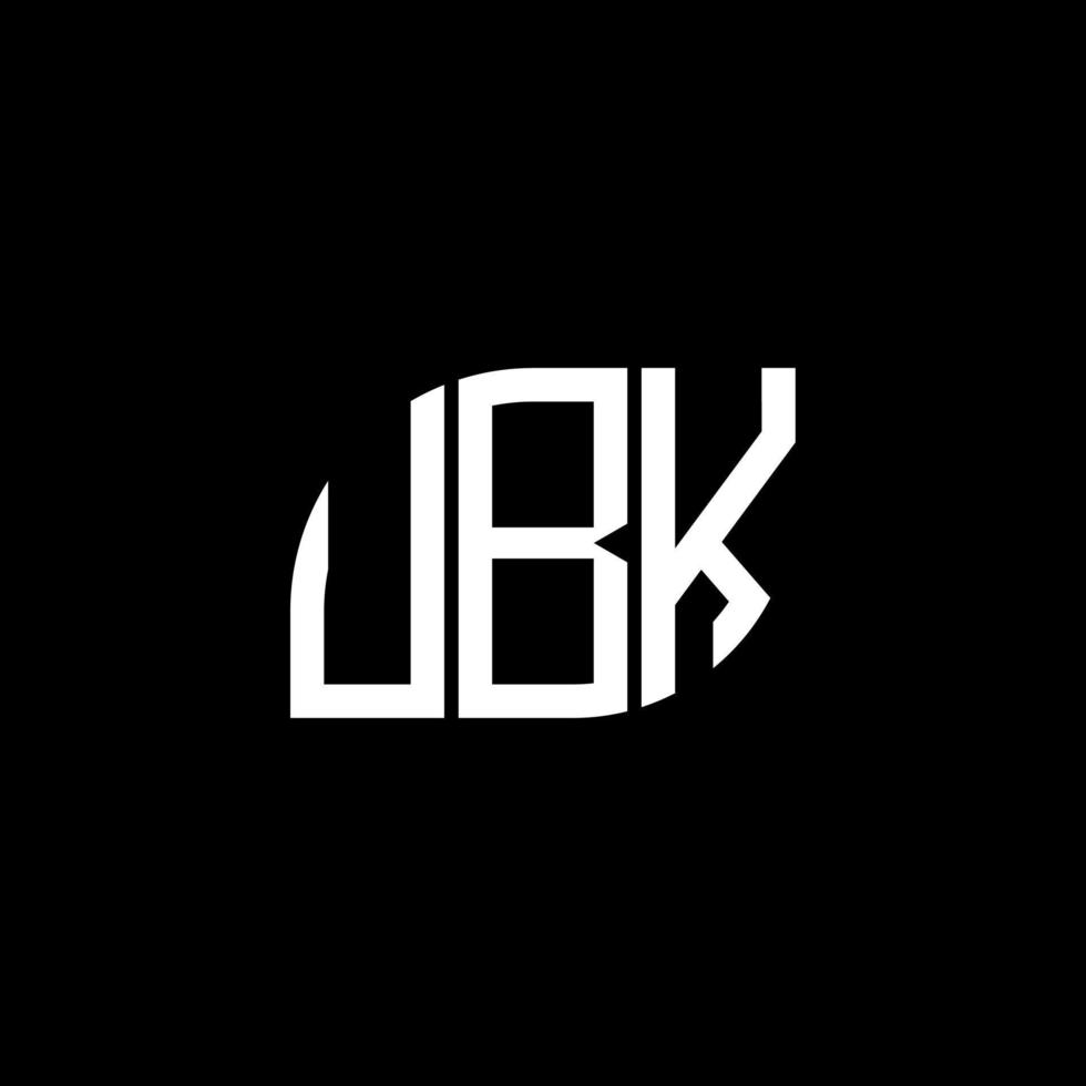 création de logo de lettre ubk sur fond noir. concept de logo de lettre initiales créatives ubk. conception de lettre ubk. vecteur