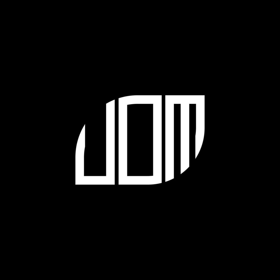 . conception de lettre uom. création de logo de lettre uom sur fond noir. concept de logo de lettre initiales créatives uom. conception de lettre uom. création de logo de lettre uom sur fond noir. tu vecteur