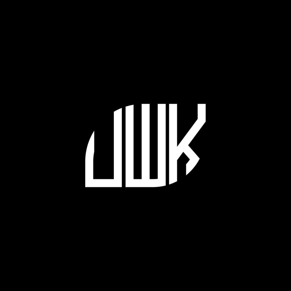 création de logo de lettre uwk sur fond noir. concept de logo de lettre initiales créatives uwk. conception de lettre uwk. vecteur