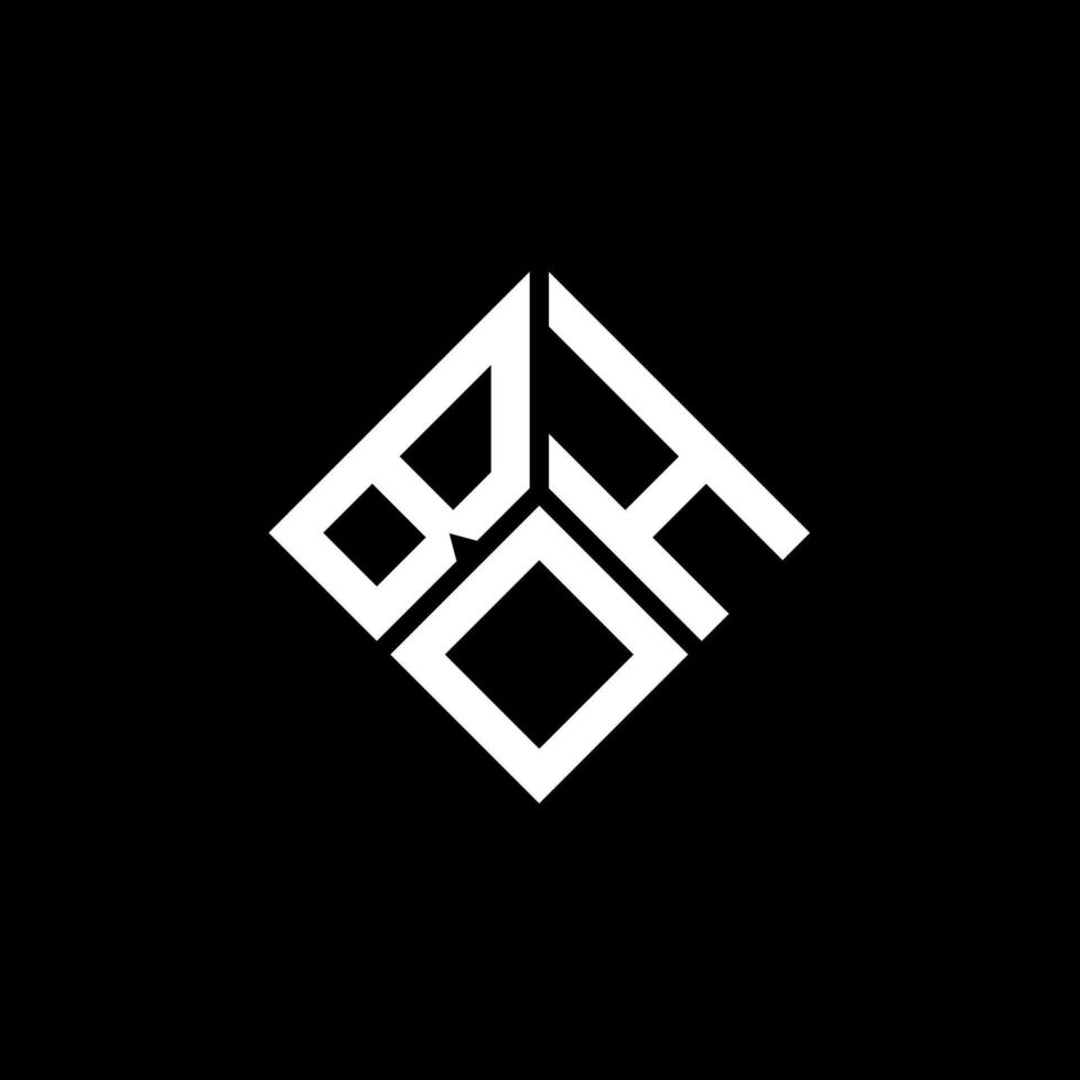 création de logo de lettre boh sur fond noir. boh concept de logo de lettre initiales créatives. conception de lettre boh. vecteur