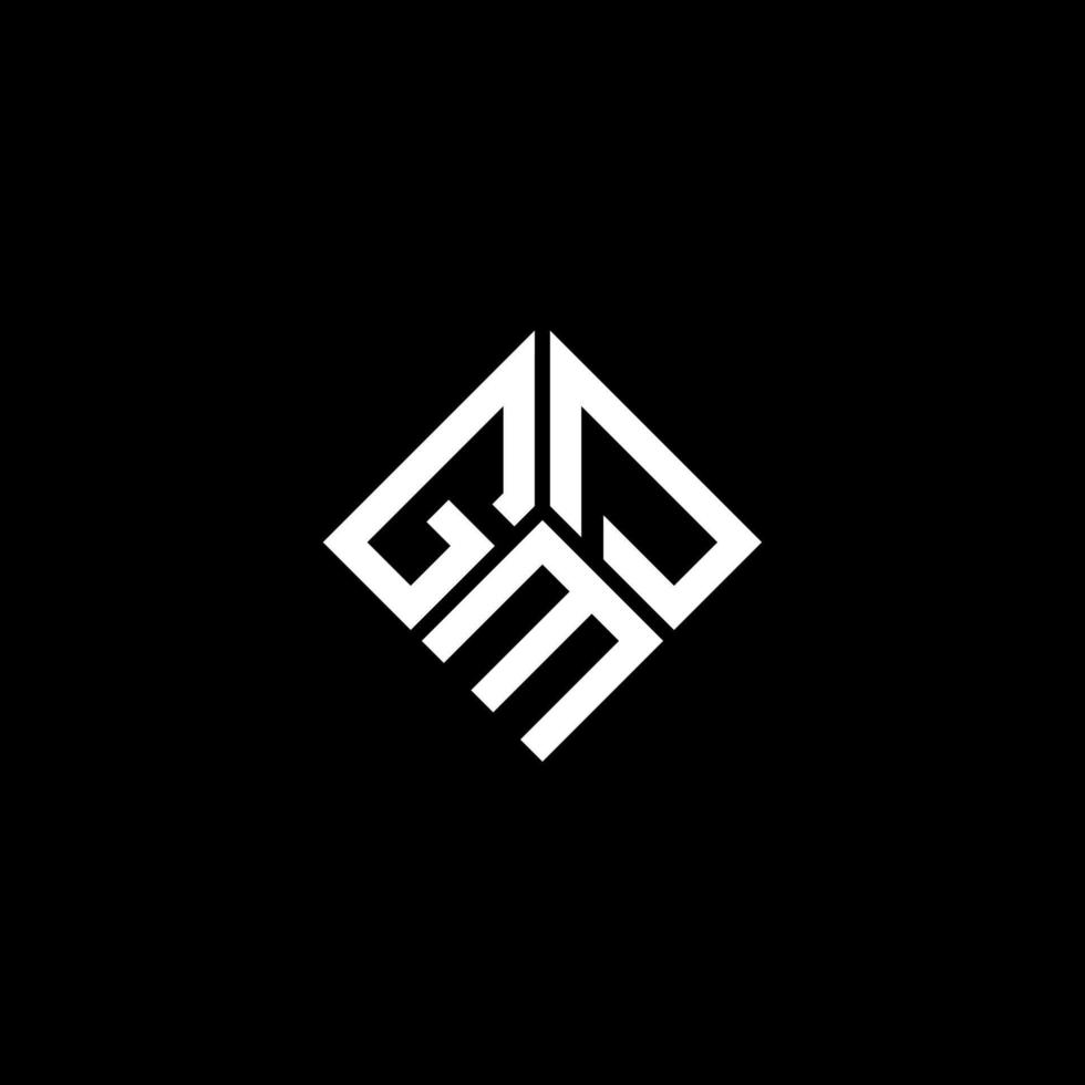 création de logo de lettre gmd sur fond noir. concept de logo de lettre initiales créatives gmd. conception de lettre gmd. vecteur