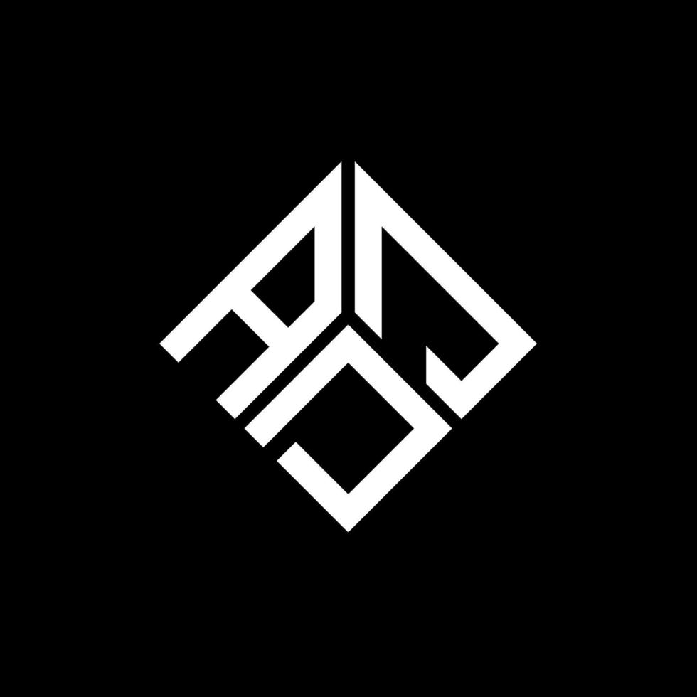 création de logo de lettre adj sur fond noir. concept de logo de lettre initiales créatives adj. conception de lettre adj. vecteur