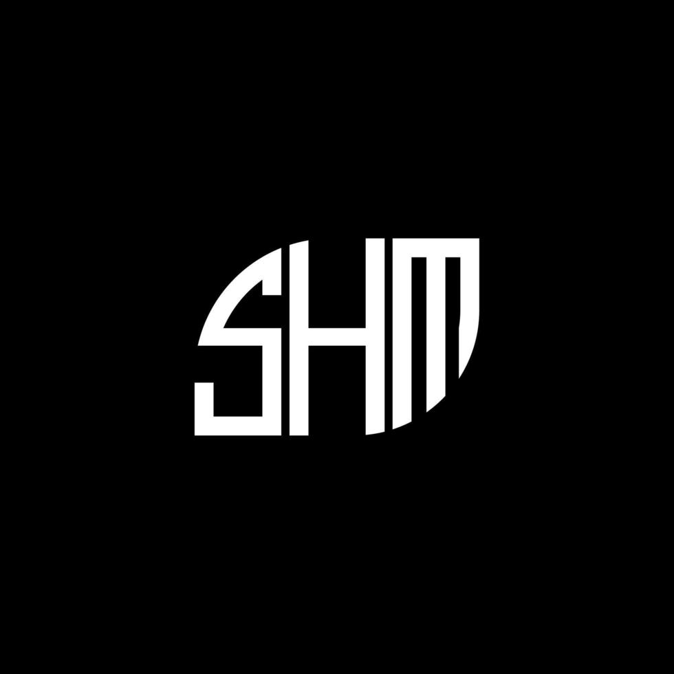 conception de lettre shm. création de logo de lettre shm sur fond noir. concept de logo de lettre initiales créatives shm. conception de lettre shm. création de logo de lettre shm sur fond noir. s vecteur