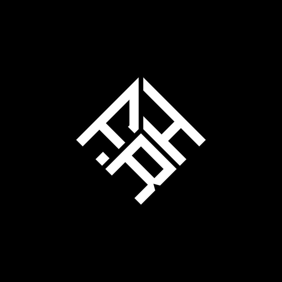 création de logo de lettre frh sur fond noir. concept de logo de lettre initiales créatives frh. conception de lettre frh. vecteur