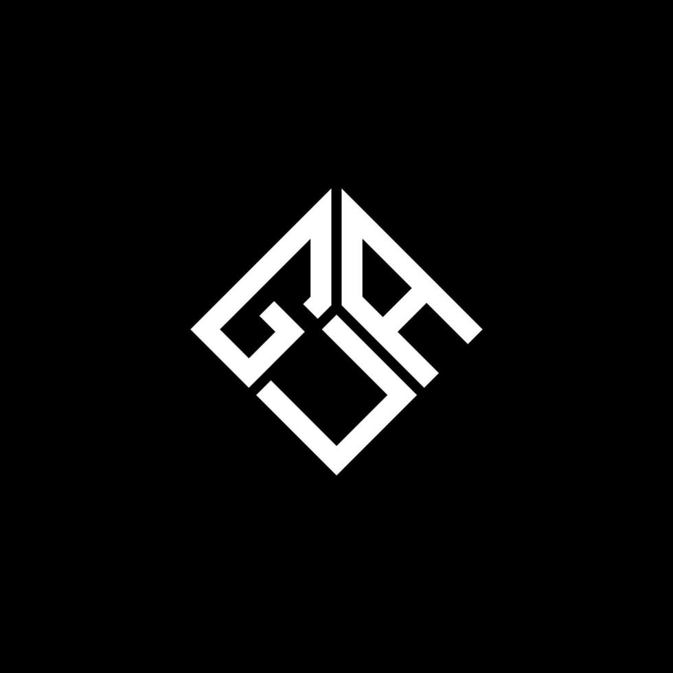 création de logo de lettre gua sur fond noir. concept de logo de lettre initiales créatives gua. conception de lettre gua. vecteur