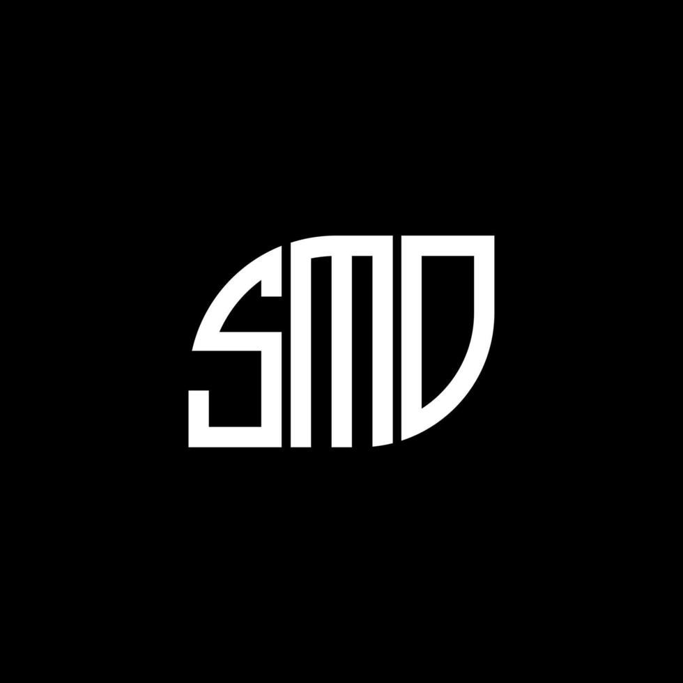 création de logo de lettre smo sur fond noir. concept de logo de lettre initiales créatives smo. conception de lettre smo. vecteur