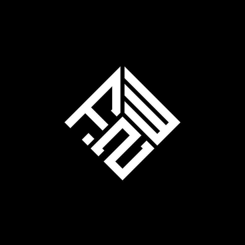 création de logo de lettre fzw sur fond noir. concept de logo de lettre initiales créatives fzw. conception de lettre fzw. vecteur