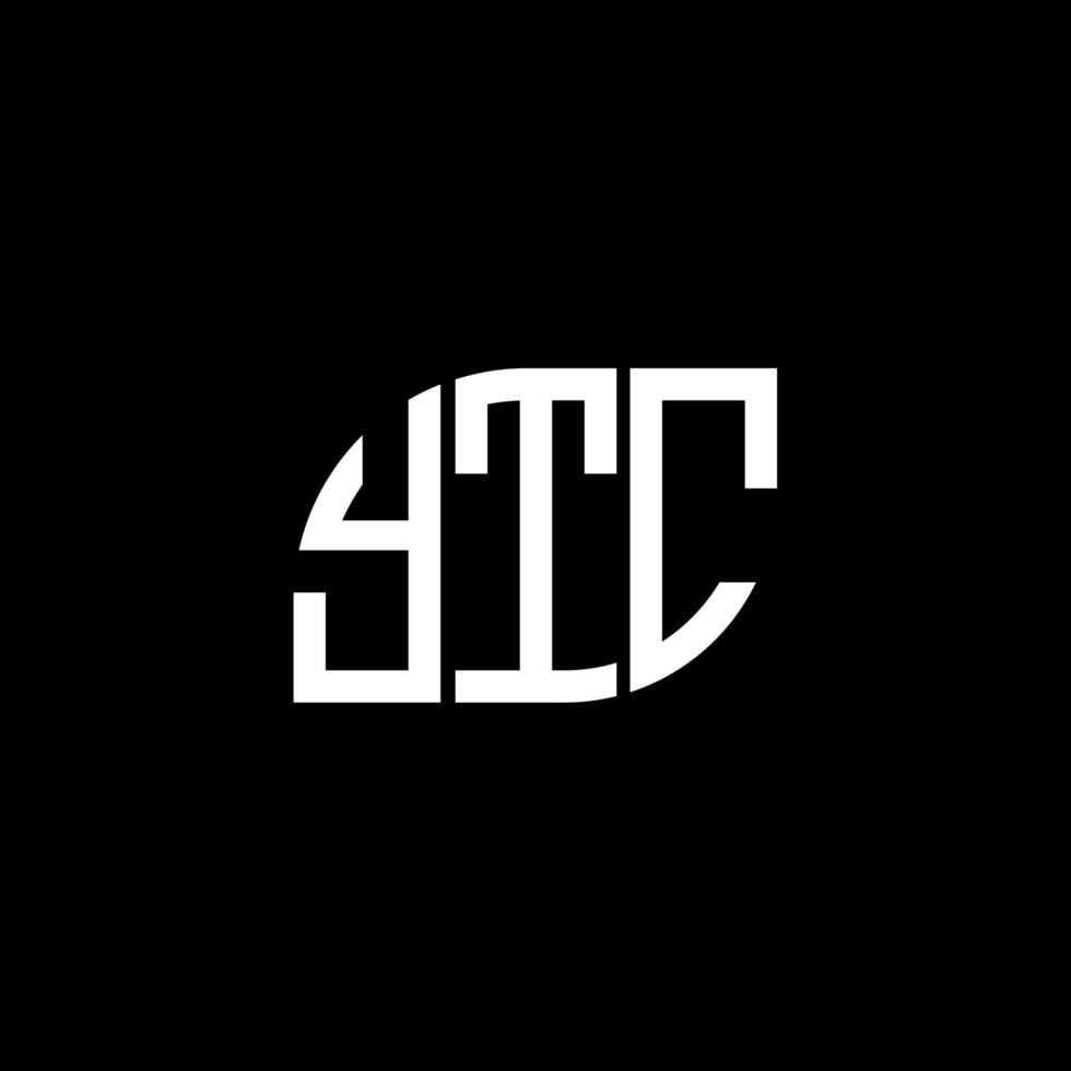 création de logo de lettre ytc sur fond noir. concept de logo de lettre initiales créatives ytc. conception de lettre ytc. vecteur
