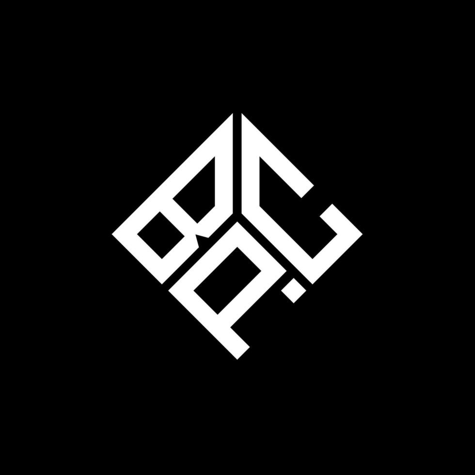 création de logo de lettre bpc sur fond noir. concept de logo de lettre initiales créatives bpc. conception de lettre bpc. vecteur