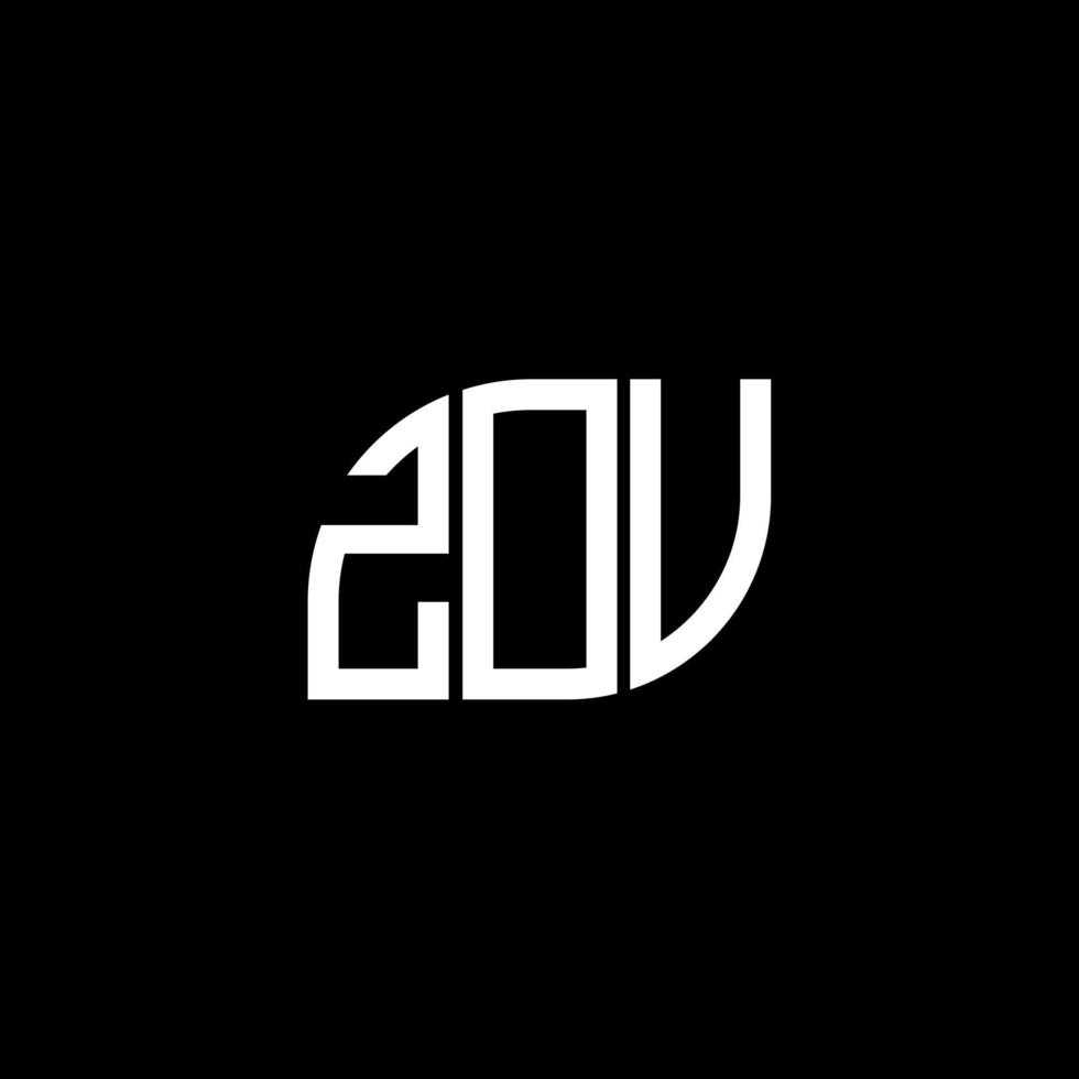 création de logo de lettre zov sur fond noir. concept de logo de lettre initiales créatives zov. conception de lettre zov. vecteur