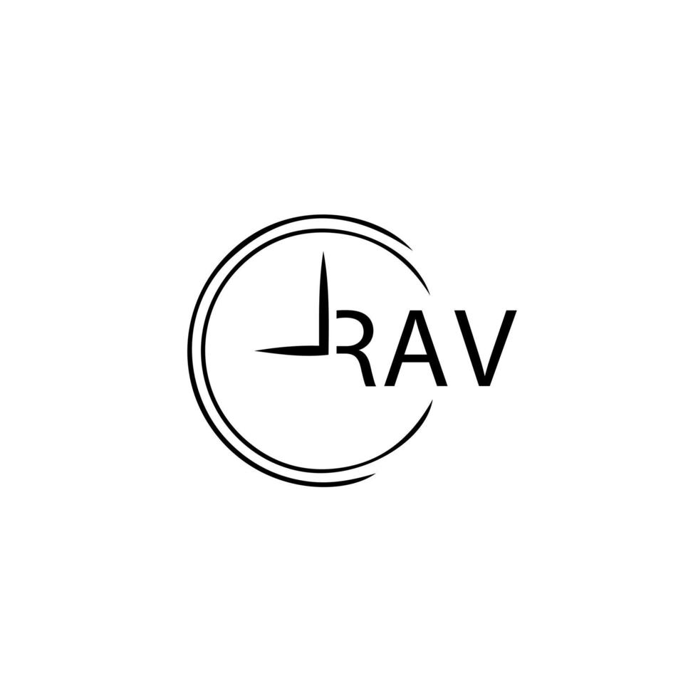 concept de logo de lettre initiales créatives rav. conception de lettre rav. création de logo de lettre rav sur fond blanc. concept de logo de lettre initiales créatives rav. conception de lettre rav. vecteur