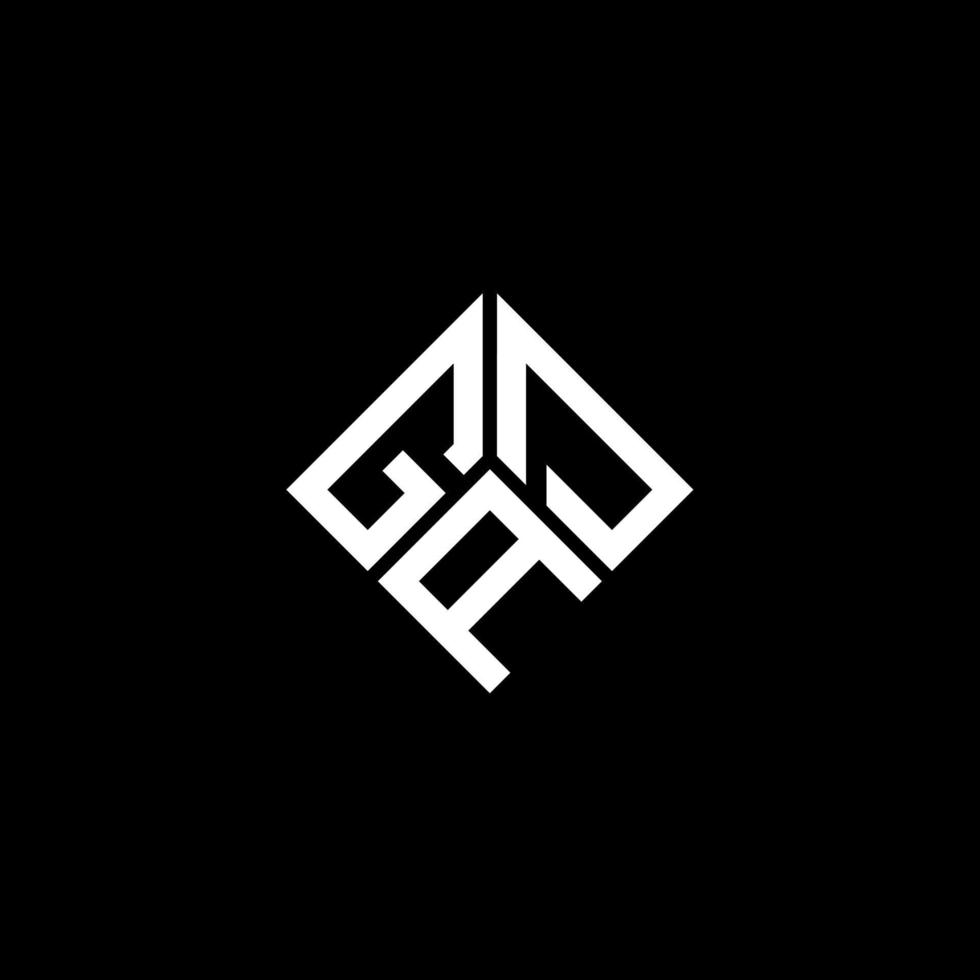 création de logo de lettre gad sur fond noir. concept de logo de lettre initiales créatives gad. conception de lettre gad. vecteur