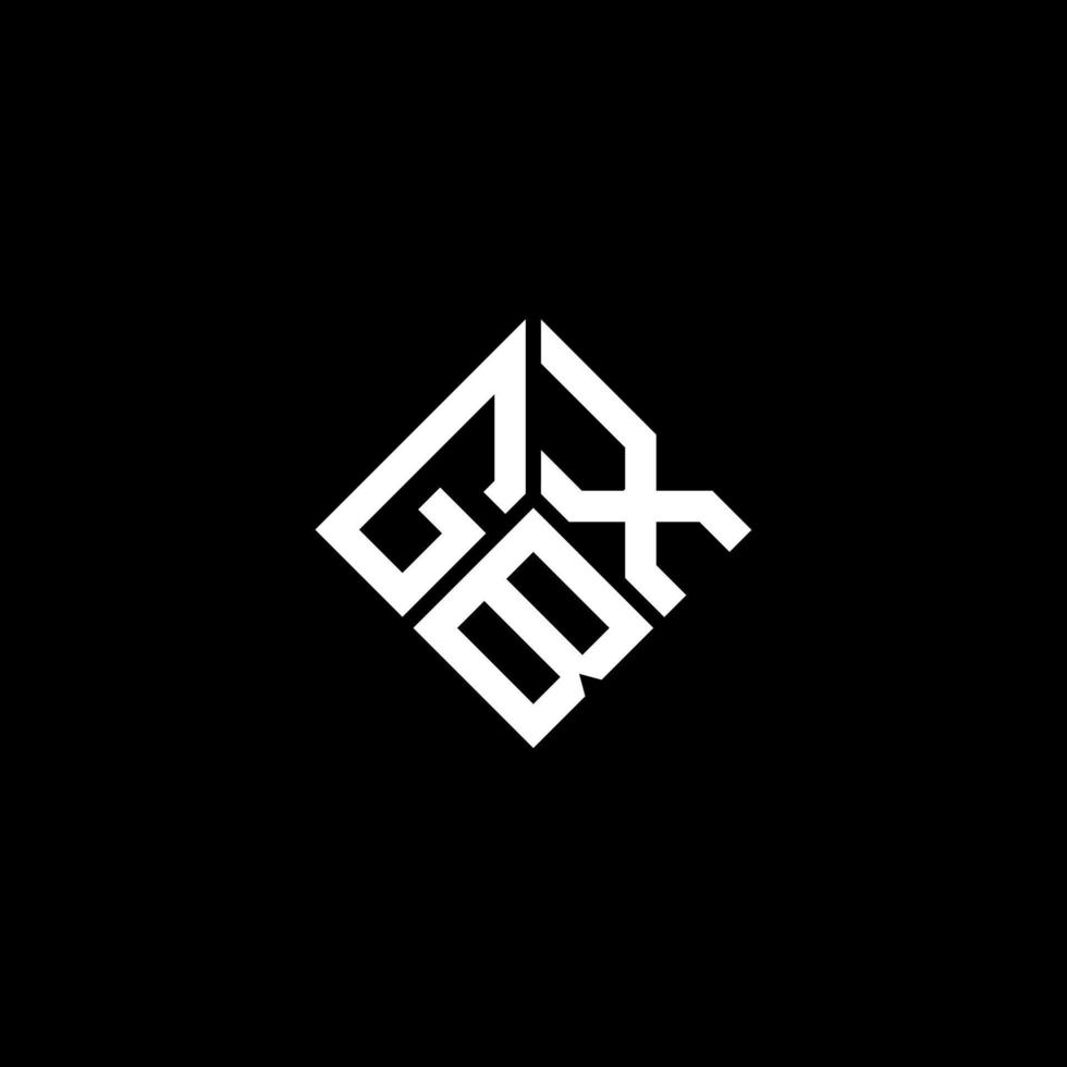 création de logo de lettre gbx sur fond noir. concept de logo de lettre initiales créatives gbx. conception de lettre gbx. vecteur