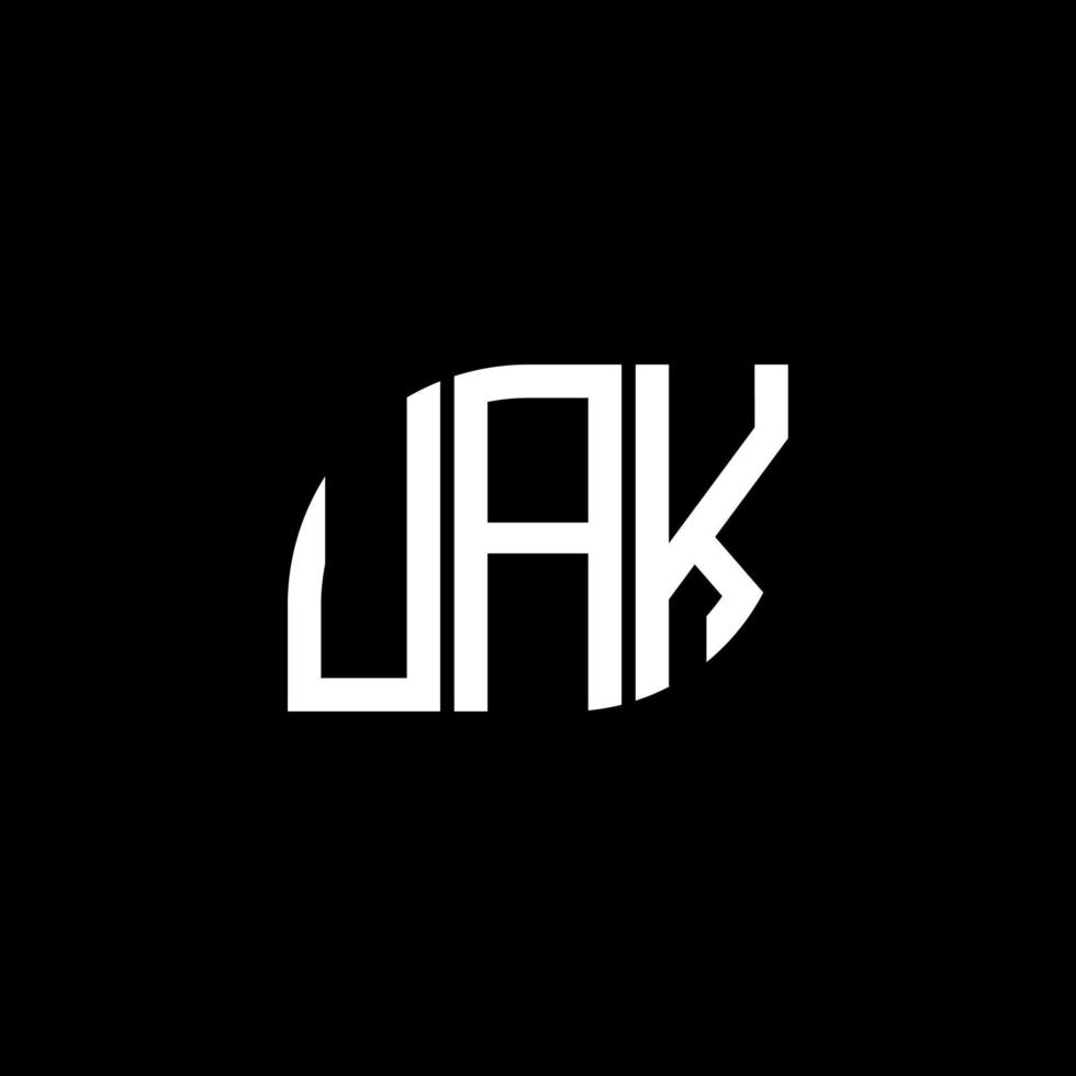 concept de logo de lettre initiales créatives uak. conception de lettre uak. création de logo de lettre uak sur fond noir. concept de logo de lettre initiales créatives uak. conception de lettre uak. vecteur