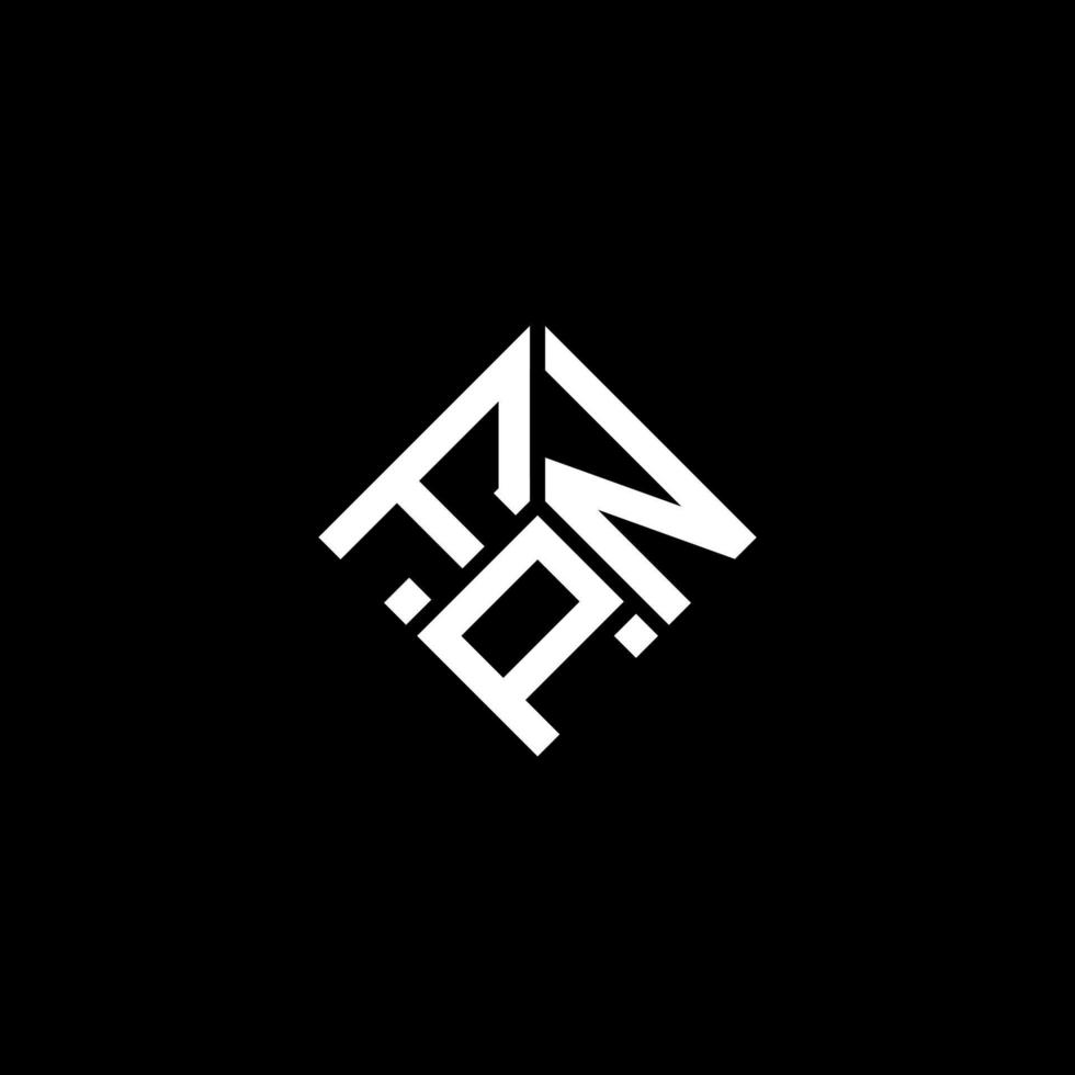 création de logo de lettre fpn sur fond noir. concept de logo de lettre initiales créatives fpn. conception de lettre fpn. vecteur