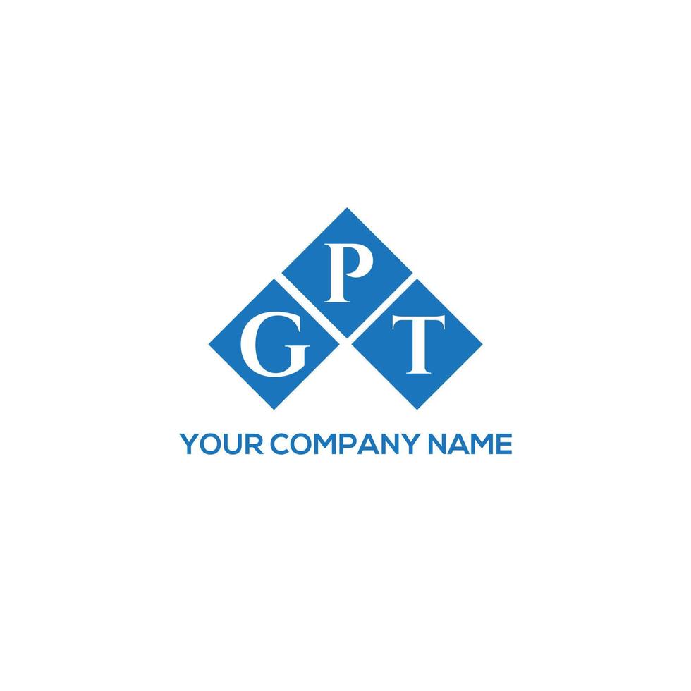 création de logo de lettre gpt sur fond blanc. concept de logo de lettre initiales créatives gpt. conception de lettre gpt. vecteur