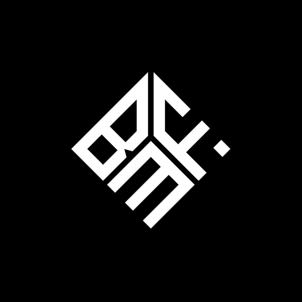 création de logo de lettre bfm sur fond noir. concept de logo de lettre initiales créatives bfm. conception de lettre bfm. vecteur