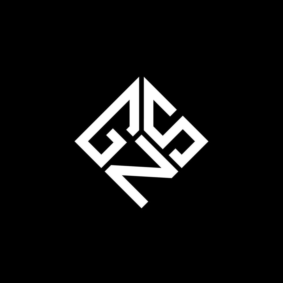 création de logo de lettre gns sur fond noir. concept de logo de lettre initiales créatives gns. conception de lettre gns. vecteur