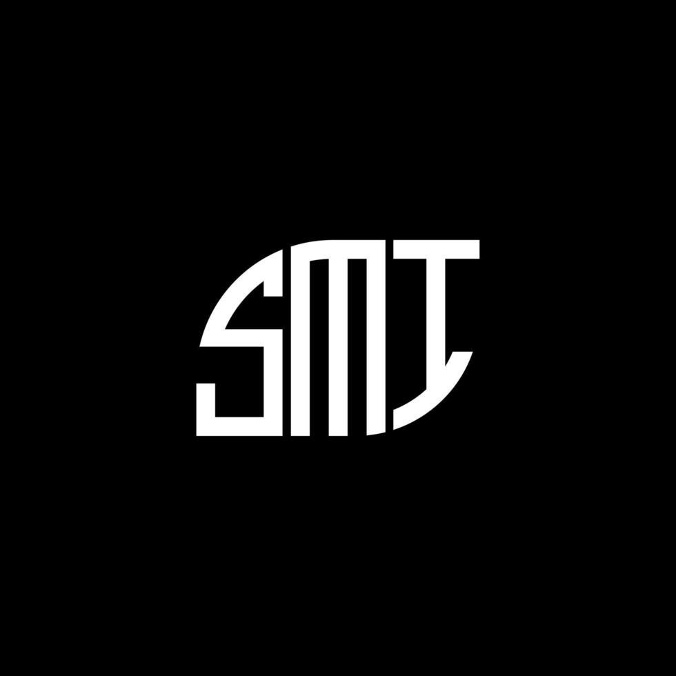 création de logo de lettre smi sur fond noir. concept de logo de lettre initiales créatives smi. conception de lettre smi. vecteur