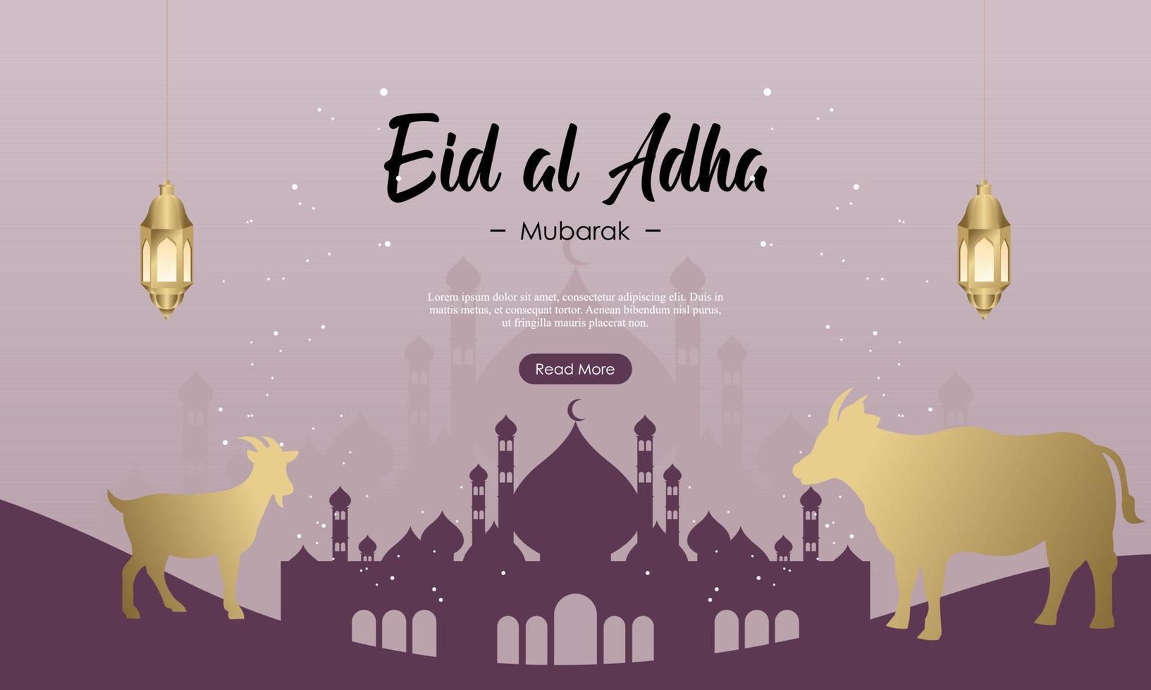 modèle de bannière de médias sociaux du festival islamique eid al adha mubarak vecteur