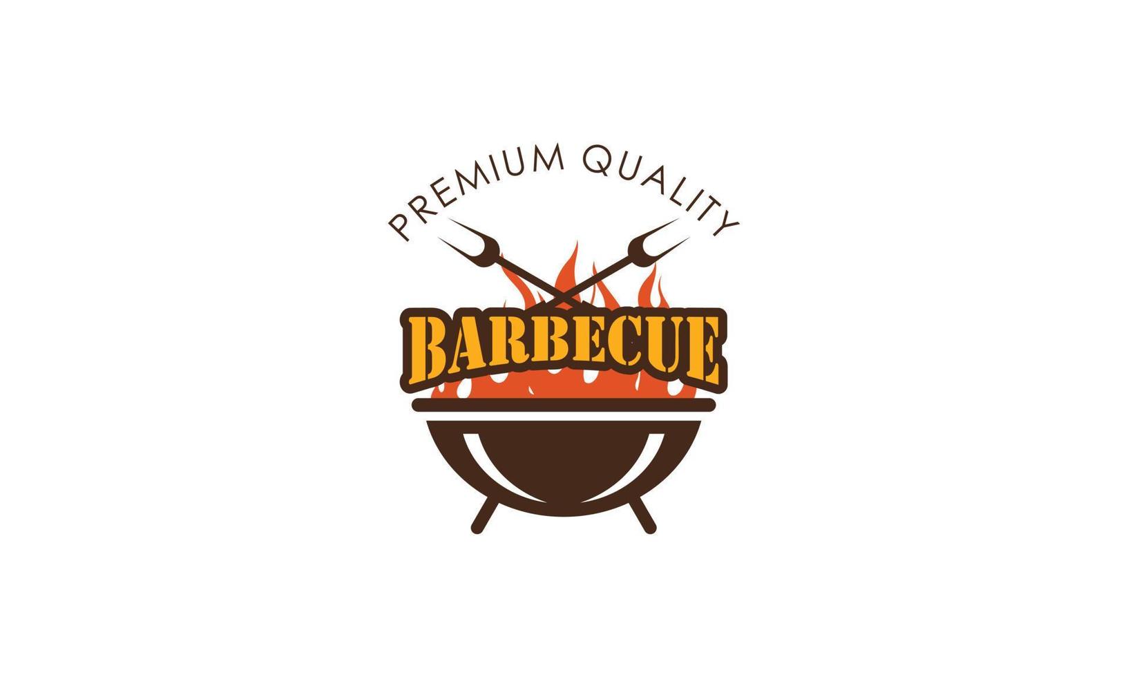 modèle de logo de barbecue créatif avec détails vecteur
