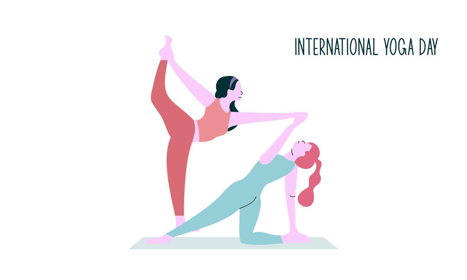 vecteur d'illustration de yoga pose de méditation pour femmes design plat