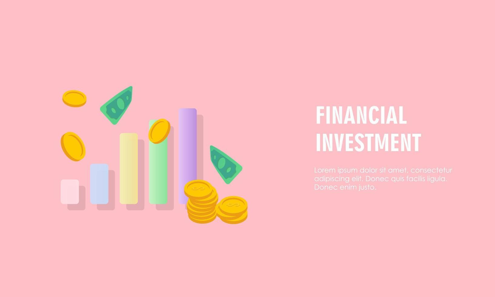 investissement financier. concept créatif du logo du mouvement du marché vecteur