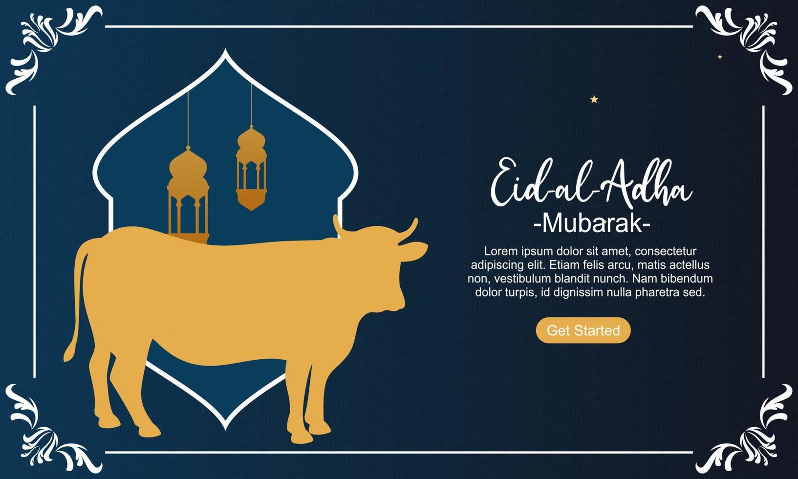 modèle de bannière de médias sociaux du festival islamique eid al adha mubarak vecteur