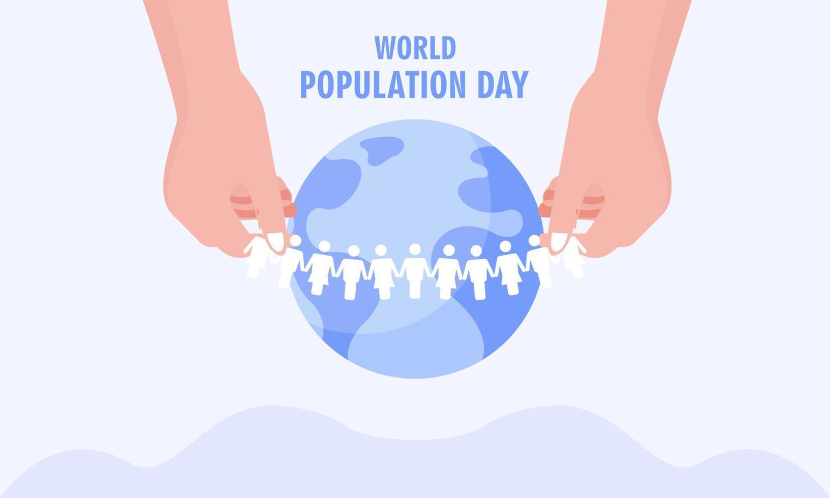 illustration, affiche ou bannière de la journée mondiale de la population vecteur