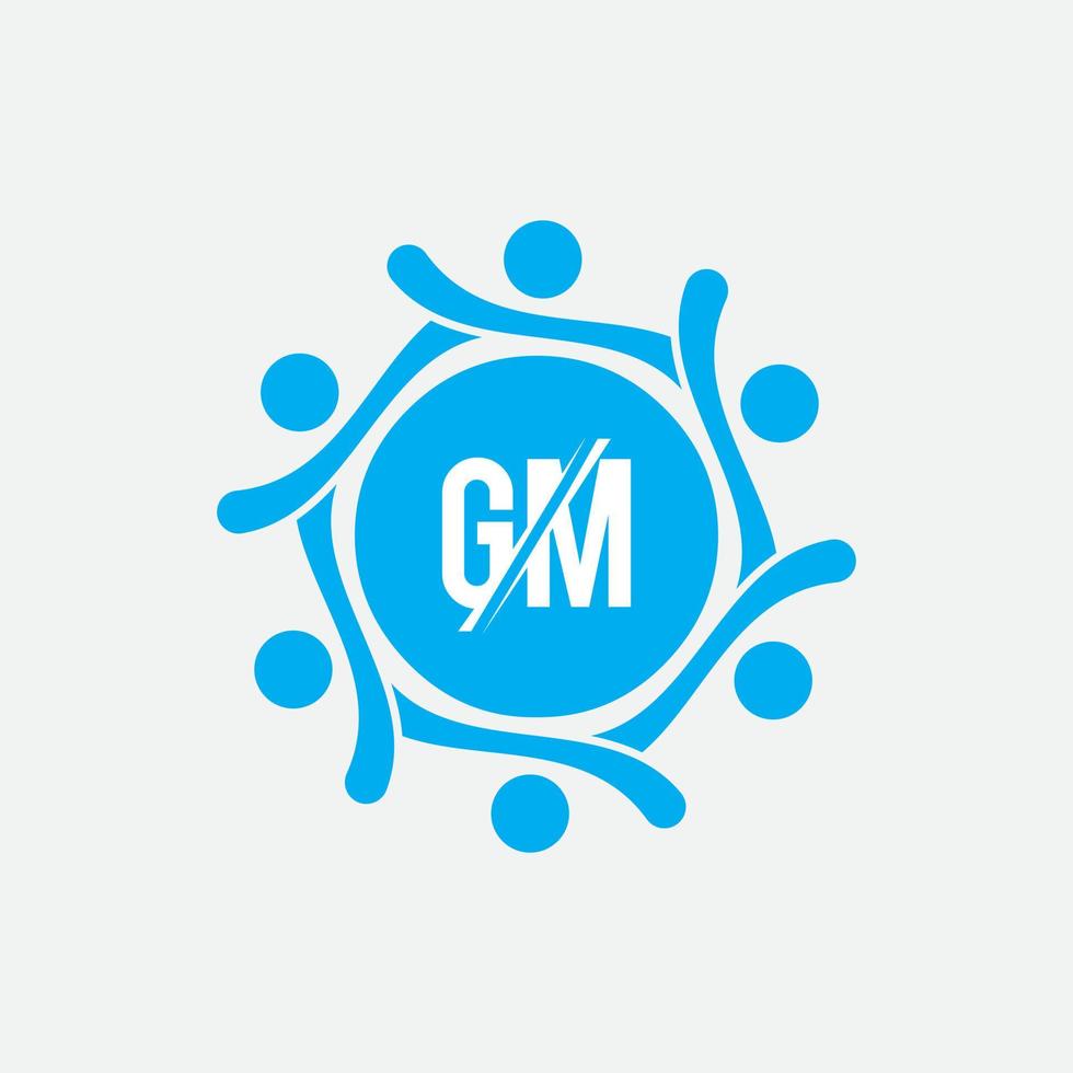 logo d'icône alphabet gm mg basé sur l'initiale. vecteur