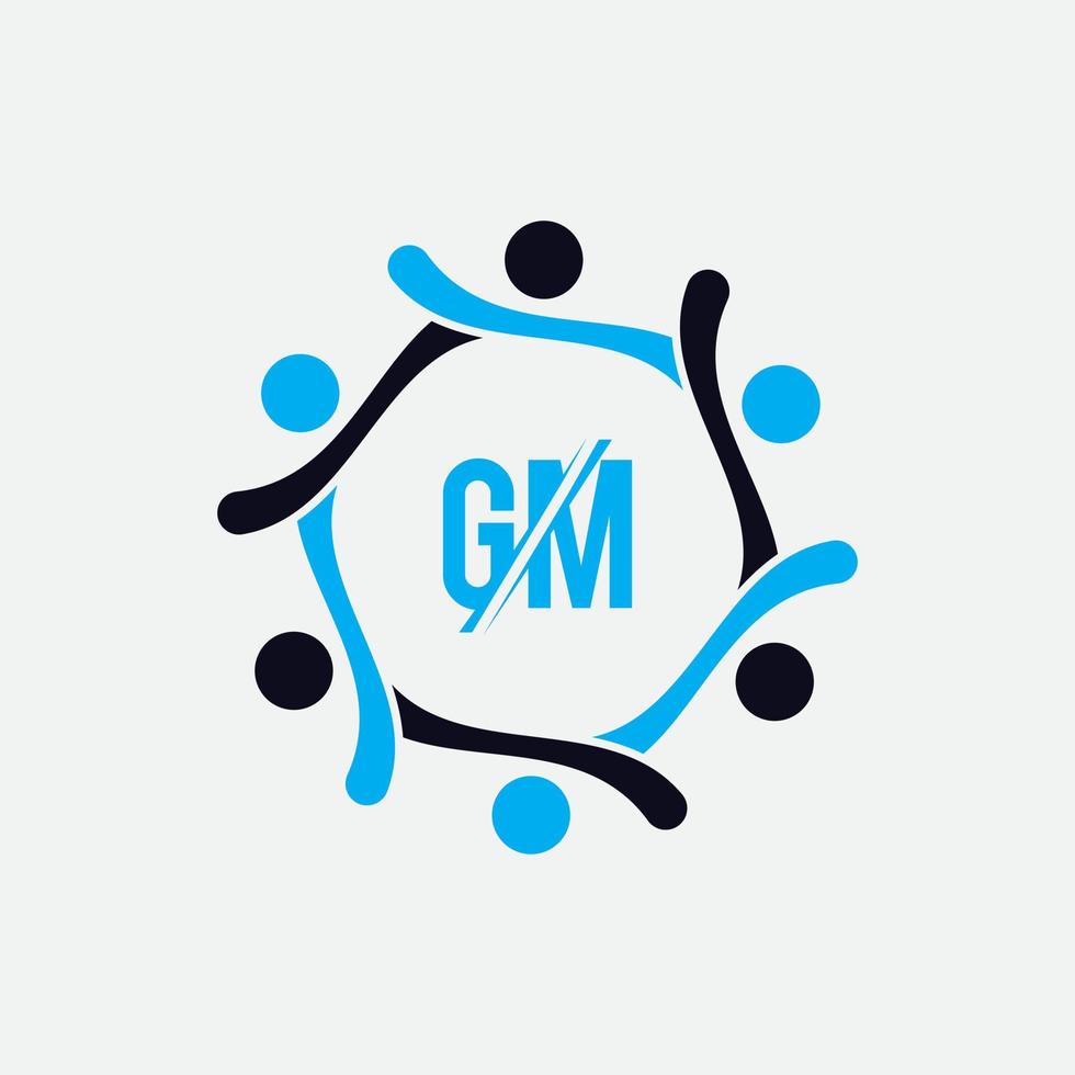 logo d'icône alphabet gm mg basé sur l'initiale. vecteur