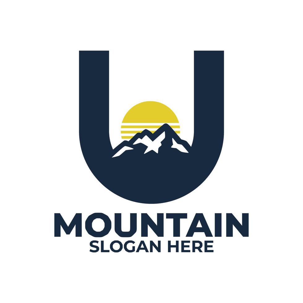 u modèles de logo de montagne vecteur