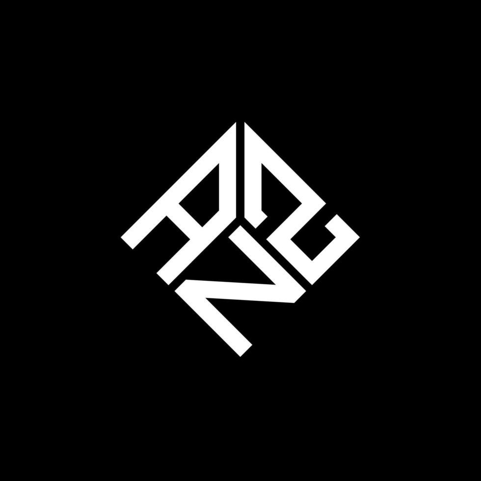 création de logo de lettre anz sur fond noir. anz concept de logo de lettre initiales créatives. conception de lettre anz. vecteur