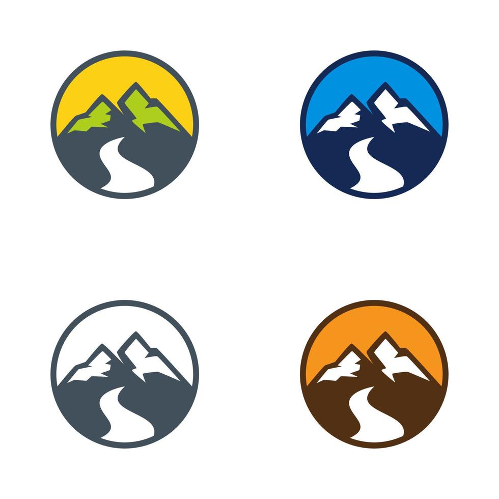 modèles de conception de logo de montagne vecteur