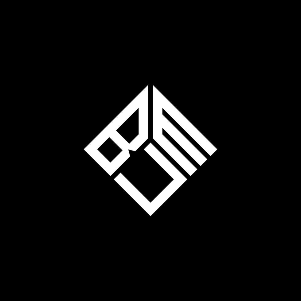 création de logo de lettre bum sur fond noir. concept de logo de lettre initiales créatives bum. conception de lettre bum. vecteur