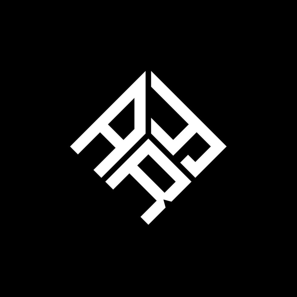 création de logo de lettre ary sur fond noir. concept de logo de lettre initiales créatives ary. conception de lettre aire. vecteur