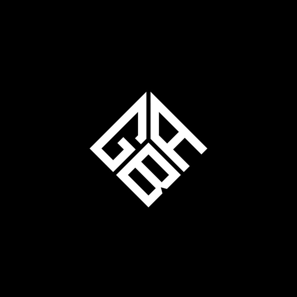 création de logo de lettre gba sur fond noir. concept de logo de lettre initiales créatives gba. conception de lettre gba. vecteur