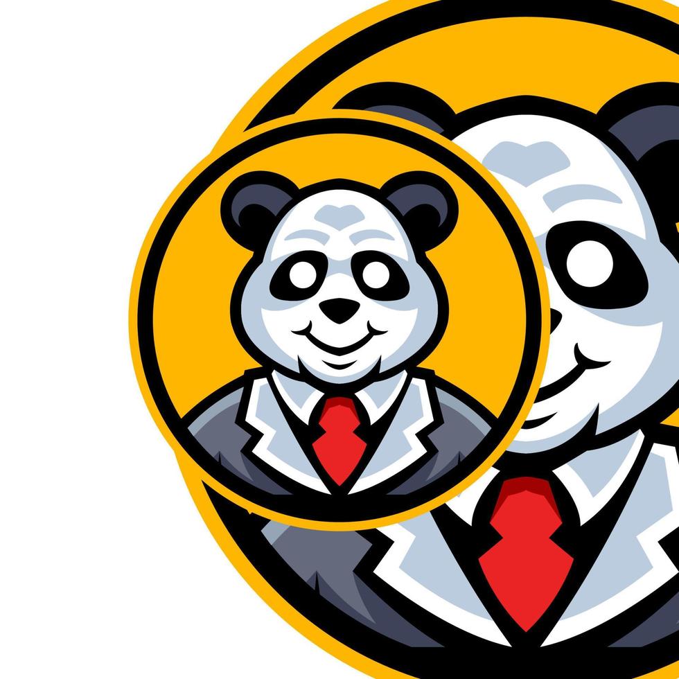 modèles de logo de mascotte panda vecteur