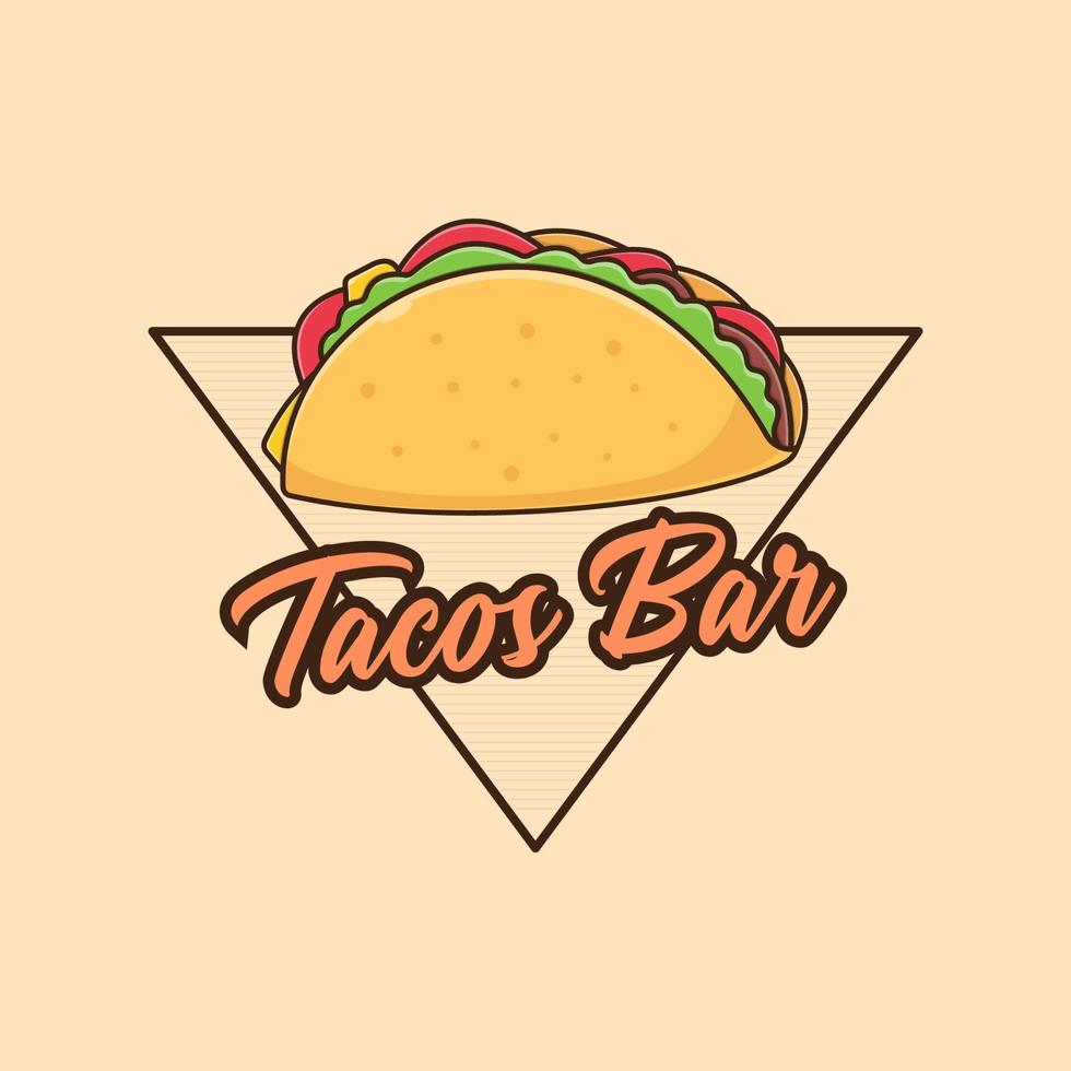 concept d'insigne de logo de barre de tacos vecteur