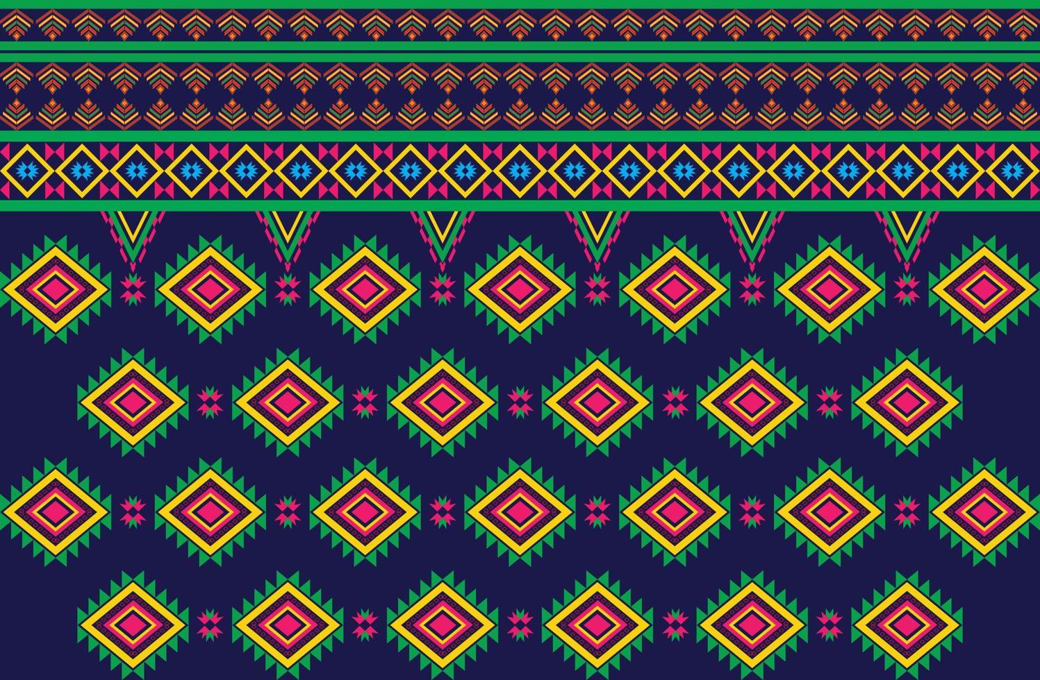 motif de conception géométrique tissu ethnique oriental traditionnel pour le style de broderie, rideau, arrière-plan, tapis, papier peint, tissu, emballage, batik, tissu, illustration vectorielle. vecteur