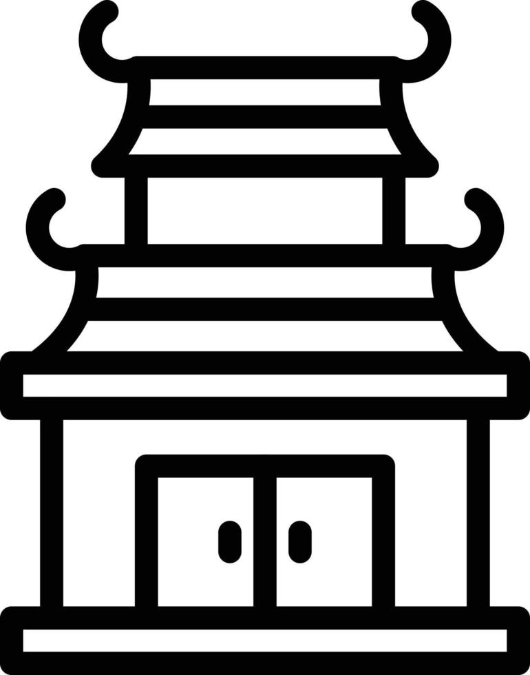 illustration de conception d'icône de vecteur de temple chinois