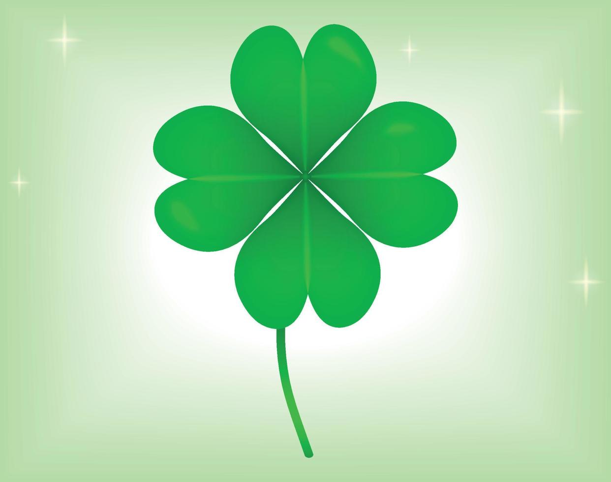 icône de feuille de trèfle isolée sur fond vert clair. symbole irlandais vert bonne chance. illustration vectorielle de trèfle pour la conception de cartes de voeux de vacances de saint patrick vecteur