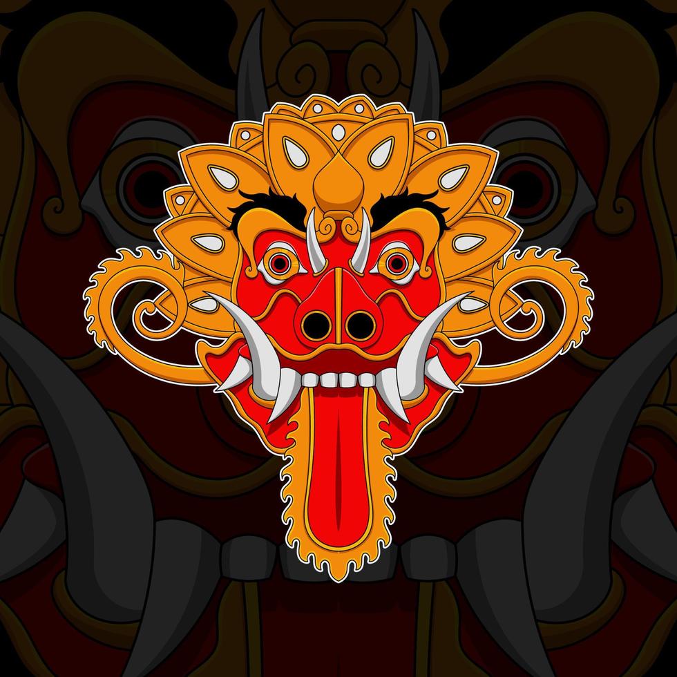 illustration vectorielle de masque barong balinais vecteur