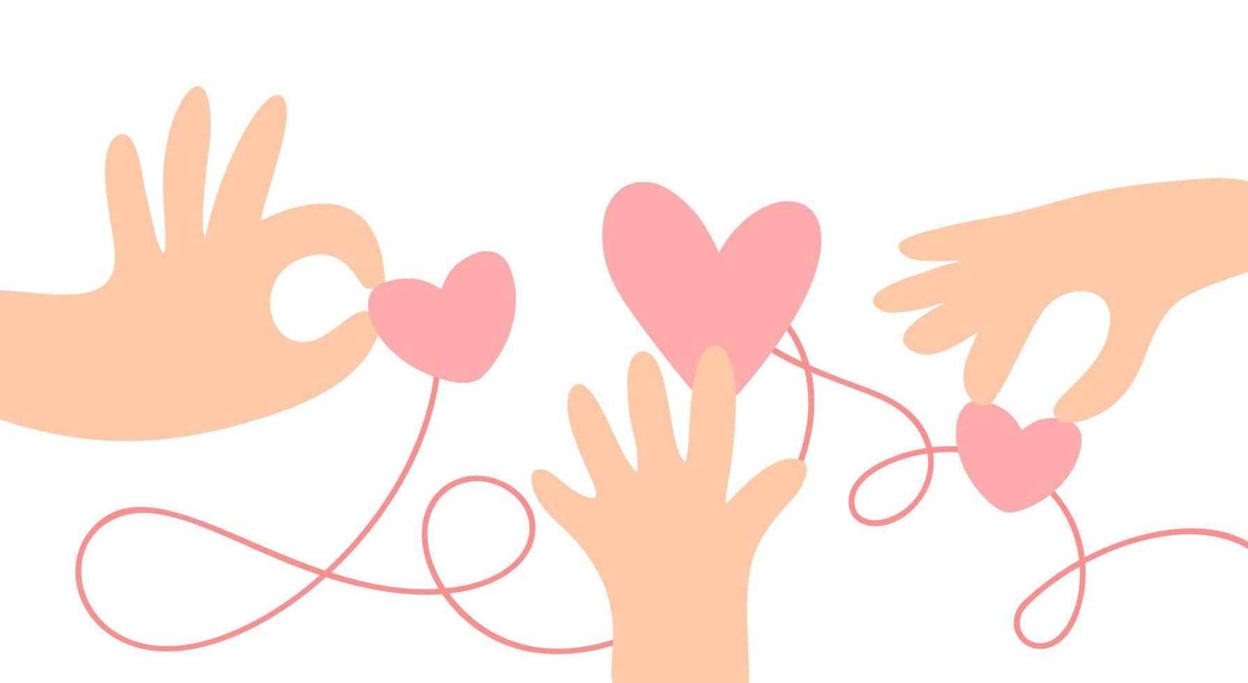 la main vectorielle prend l'icône du logo coeur rouge. encourager le don. idée de concept de don et d'aide. arrêter la guerre en ukraine vecteur